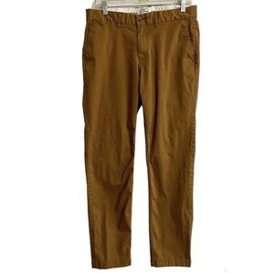 Ben Sherman Stretch Slim Fit Pants 33 X 32 Brown Brass Chino Flat Front …